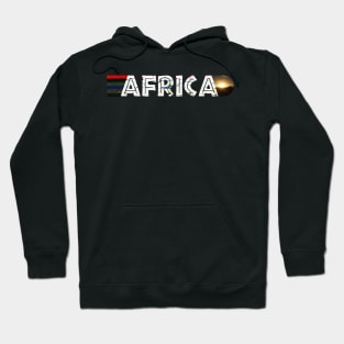 African Flag Colors Distressed Giraffe Sunset Hoodie